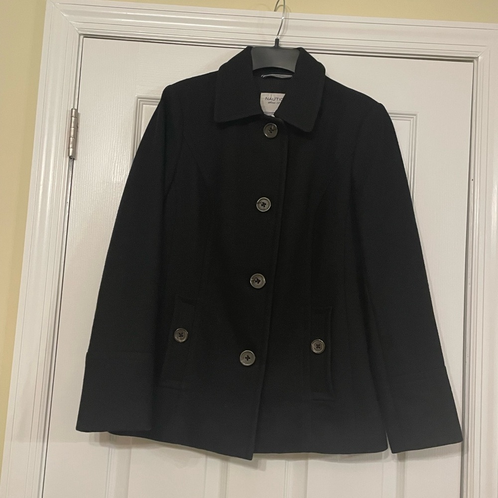 Nautica Women's Black Pea Coat-great shape!